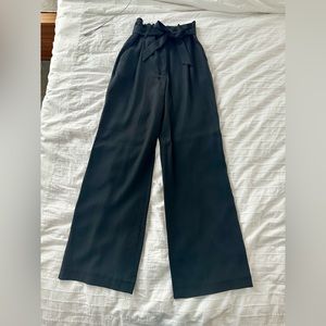 Black Paperbag wide leg pants